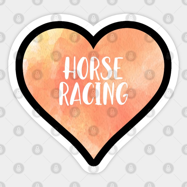 Horse Racing love heart. Perfect present for mother dad friend him or her Sticker by SerenityByAlex